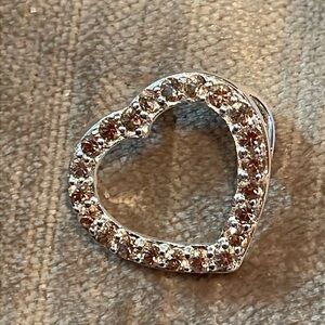 Pink Zircon Heart Pendant 925 Sterling Silver